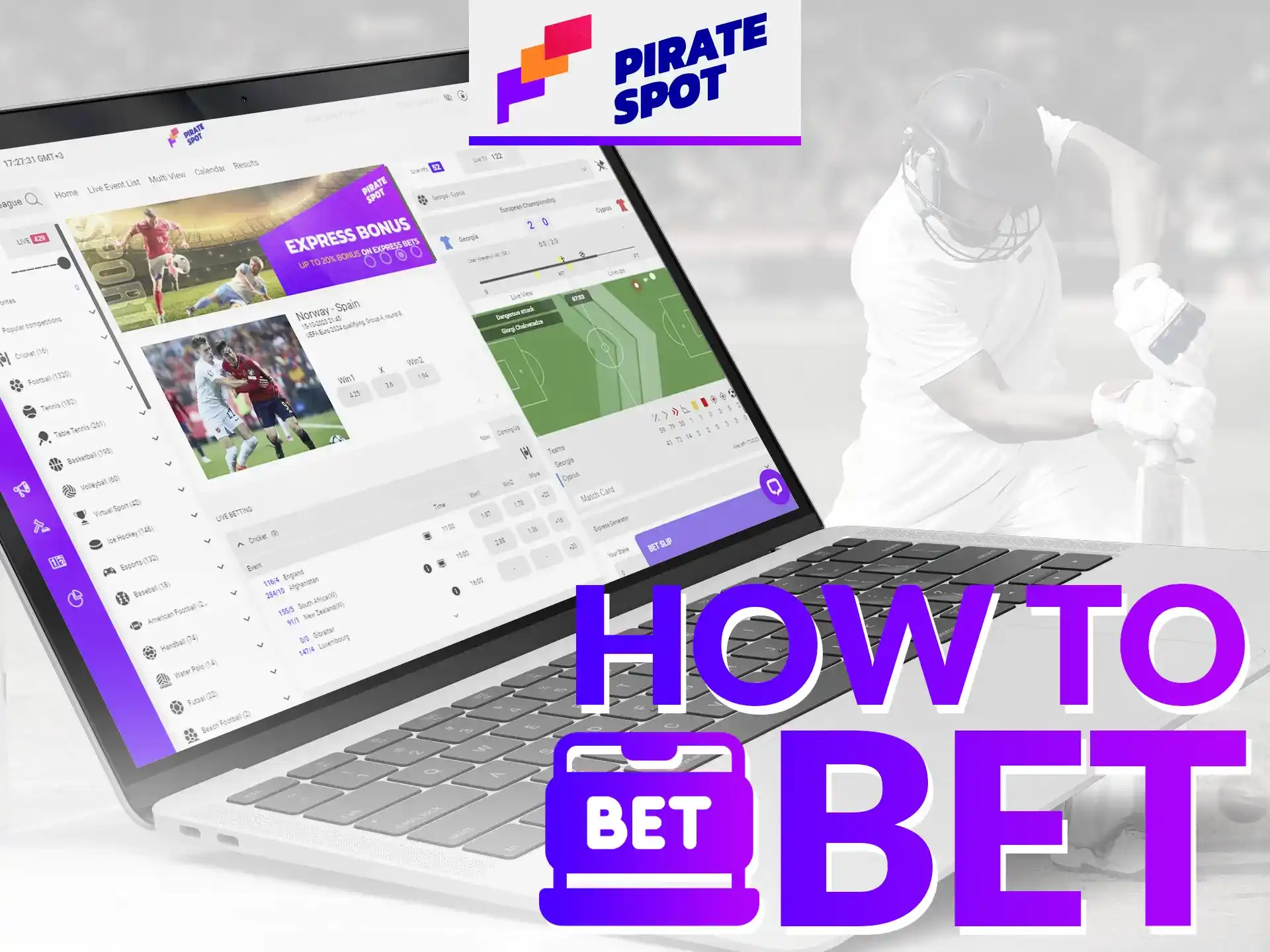 Using the step-by-step instructions you can start betting on the Pirate Spot website or app.