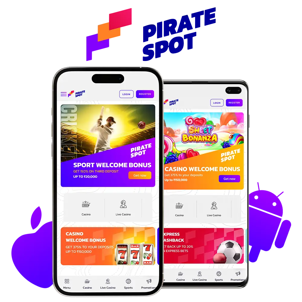 Bet on sports and play casino games through the Pirate Spot mobile app.