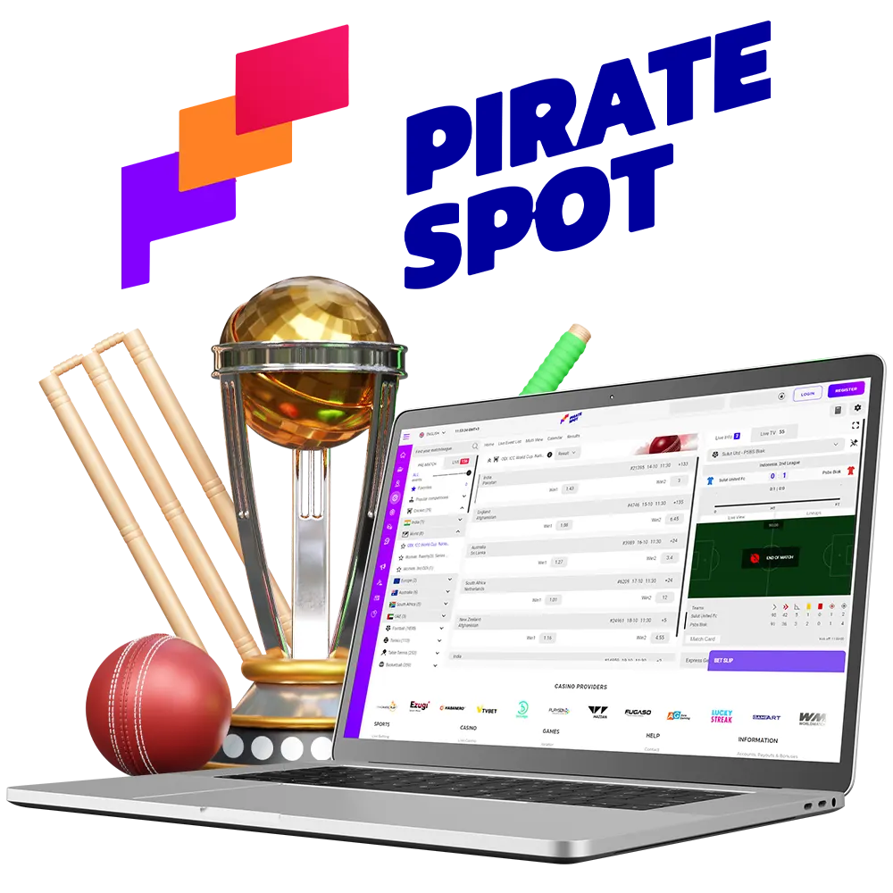 The official Pirate Spot website offers cricket betting and a generous welcome bonus.